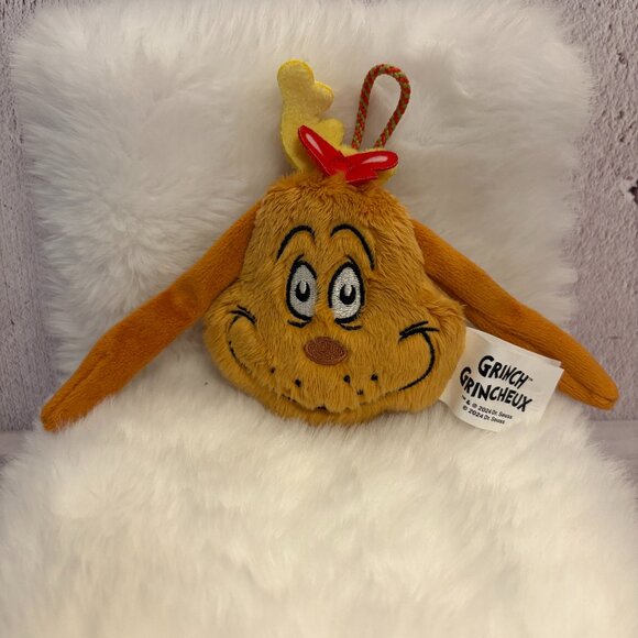 Grinch Max Dog Head Plush Ornament McD's Exclusive 2024 Christmas (SKU: 163TO) - Picture 1 of 6